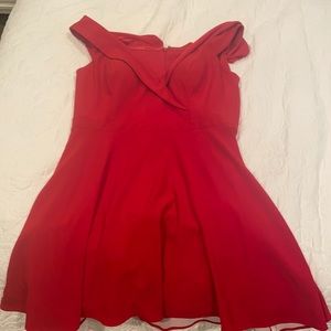 Off the shoulder tuxedo collar dress